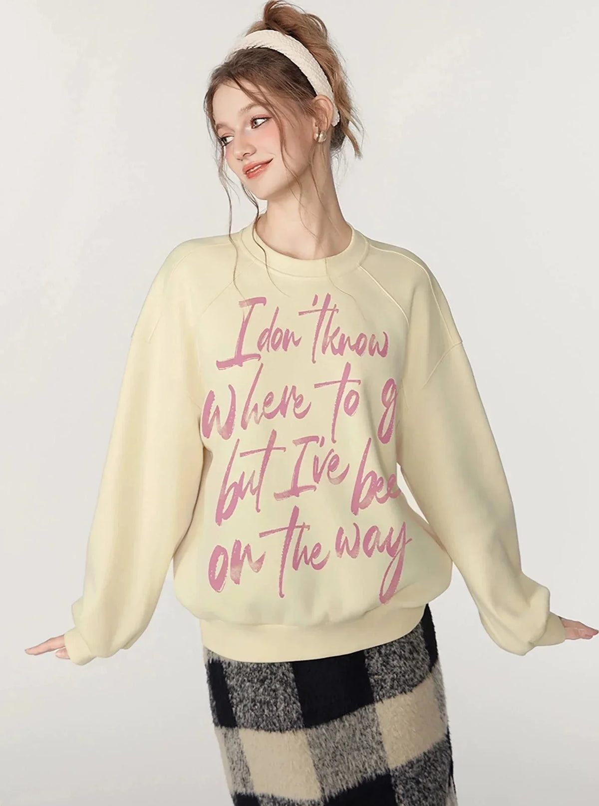 American Art Alphabet Pullover Round Neck Top