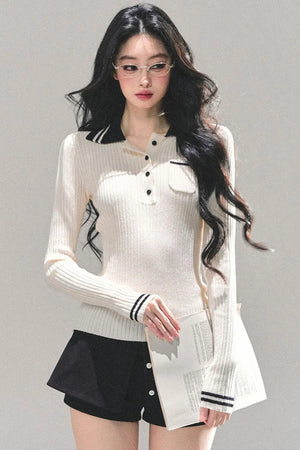 American Knit Polo Sweater