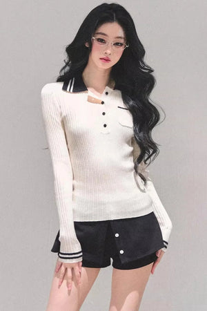 American Knit Polo Sweater