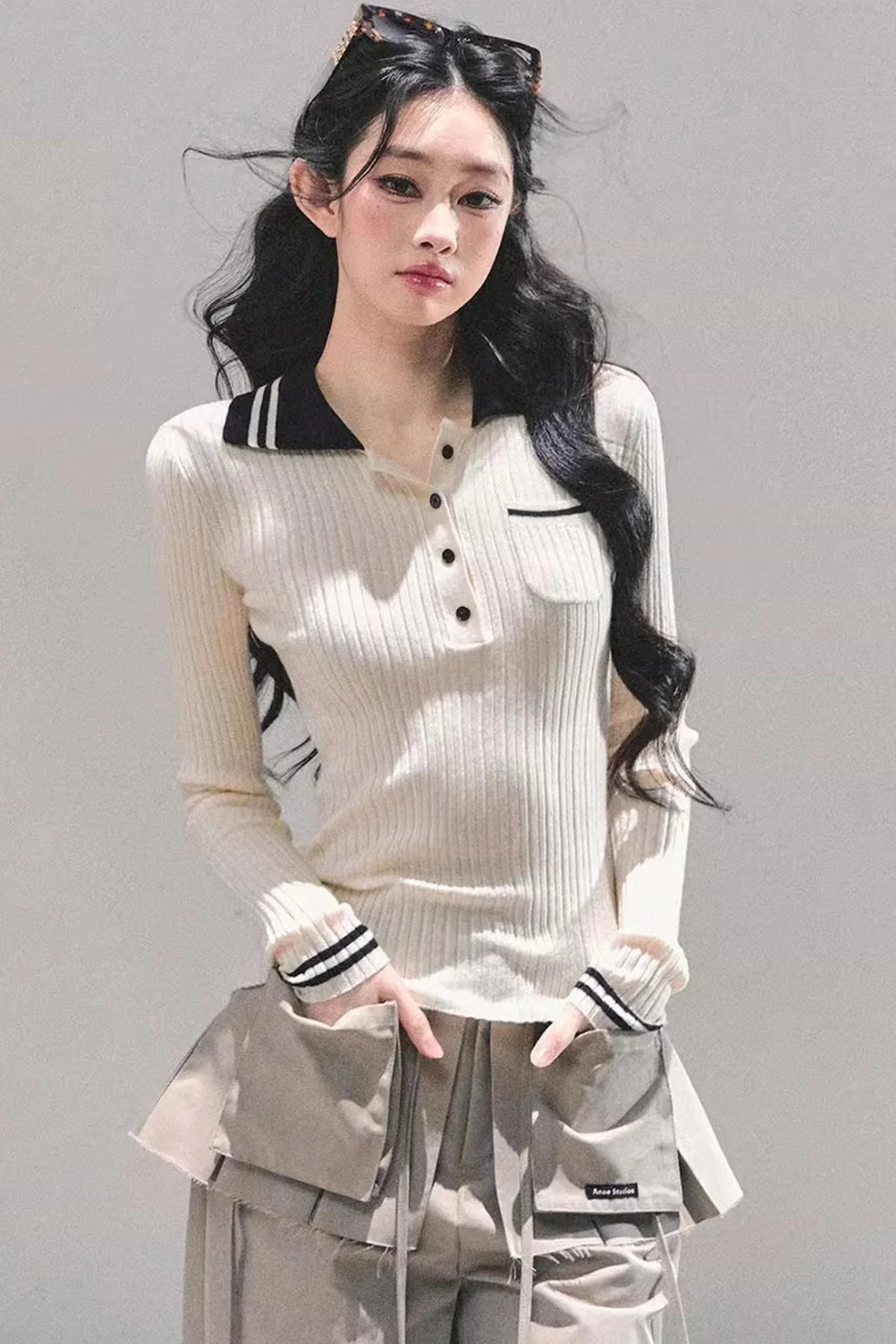 American Knit Polo Sweater
