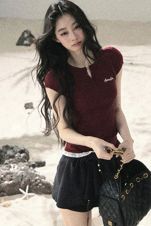 American Lace Commuter Top