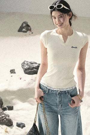 American Lace Commuter Top