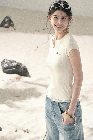 American Lace Commuter Top