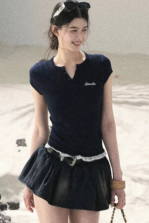 American Lace Commuter Top