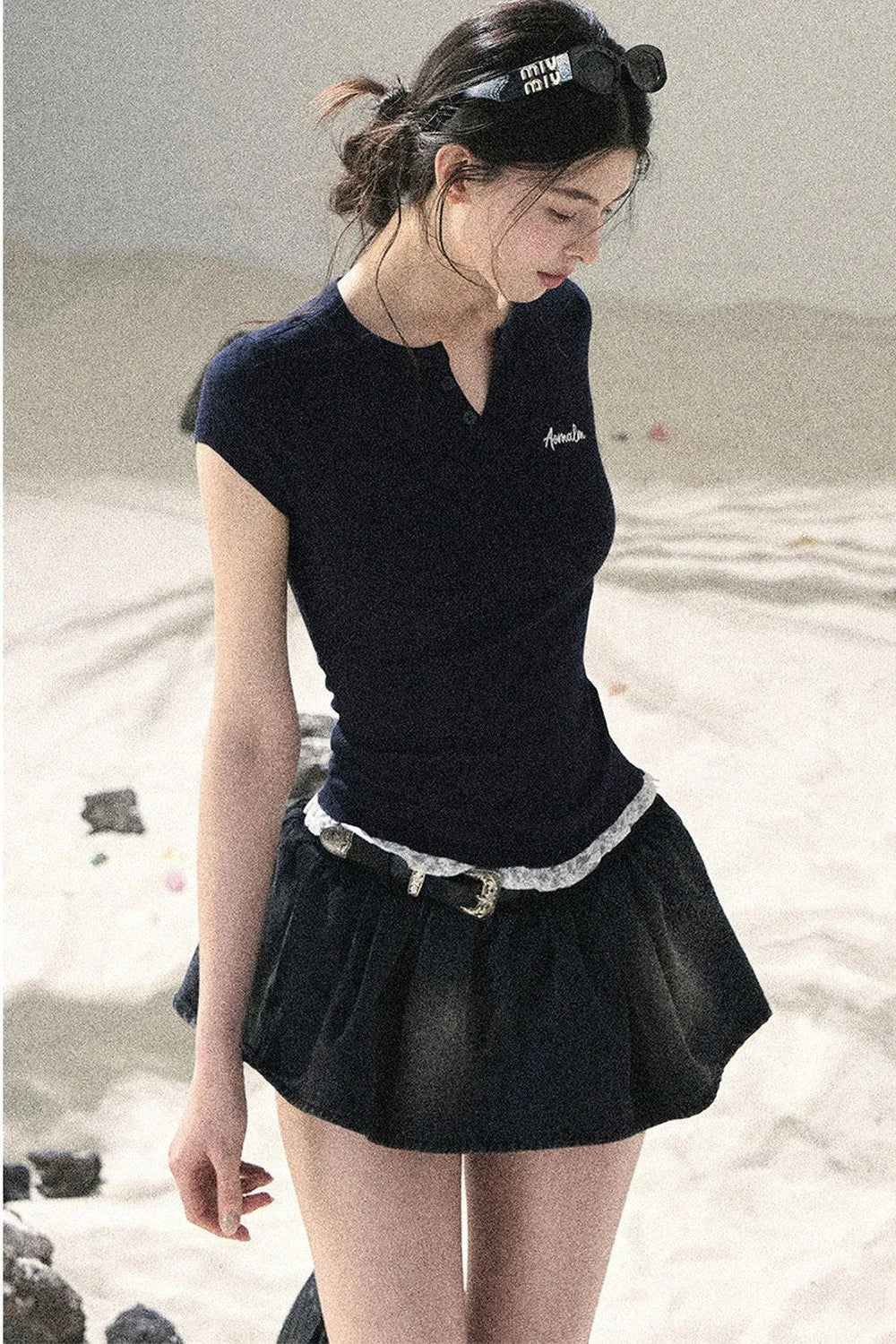 American Lace Commuter Top
