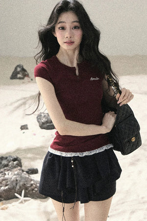 American Lace Two-Piece Top