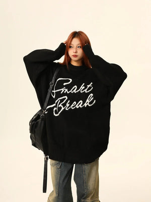 American letter knit sweater jacket