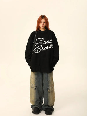 American letter knit sweater jacket