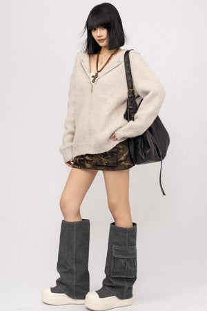 American Loose Hoodie Cardigan
