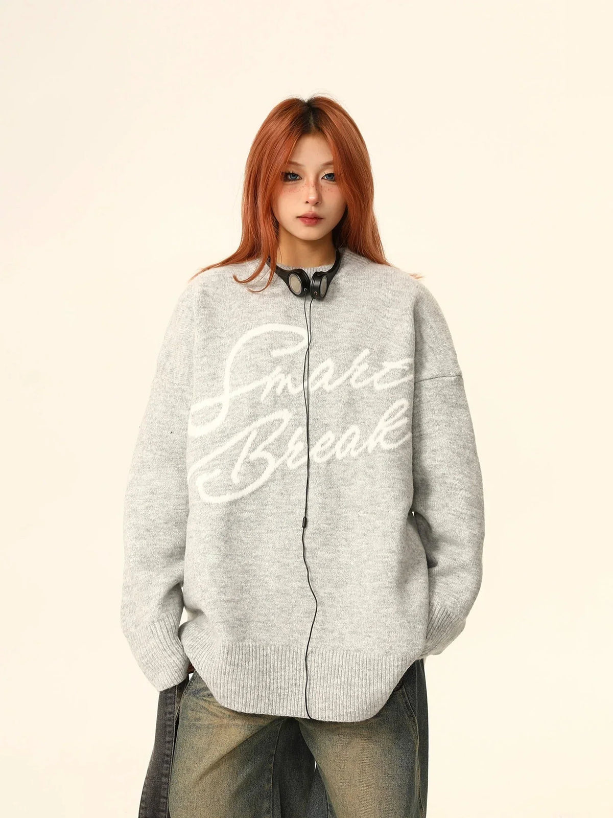 American loose knitwear sweater