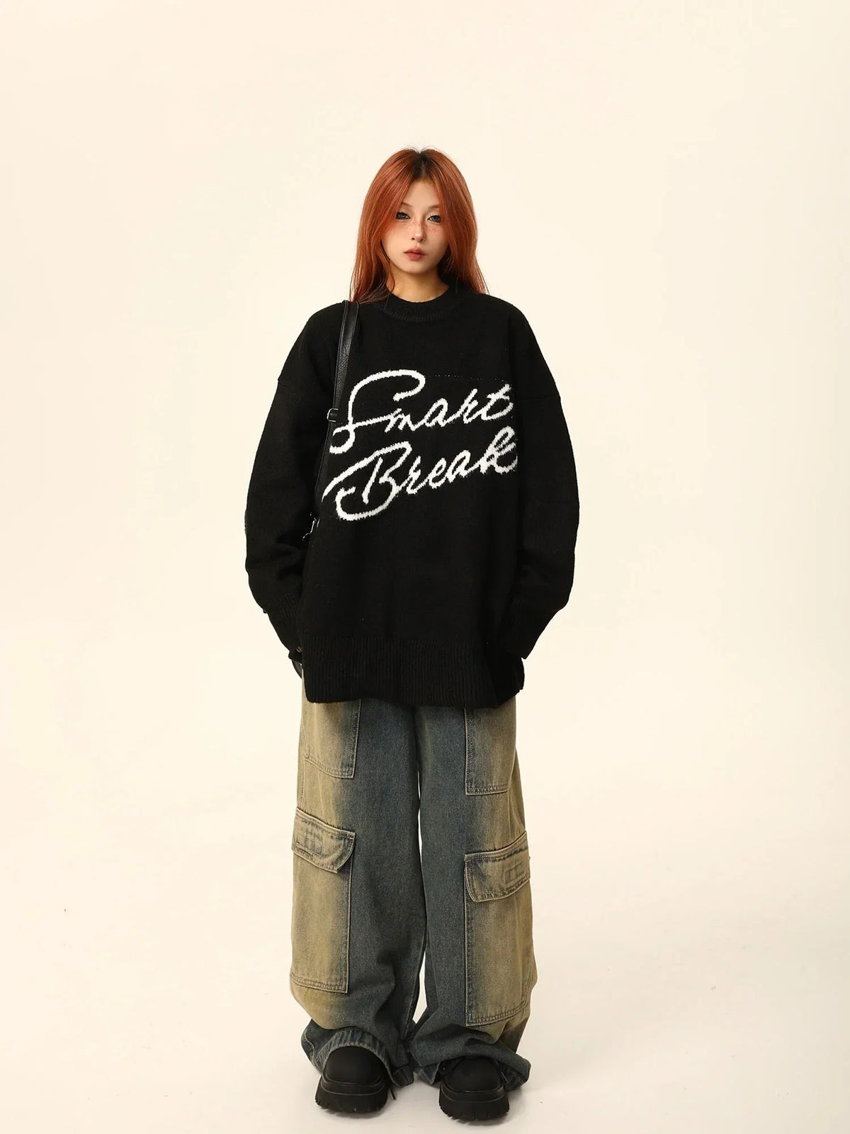 American loose knitwear sweater