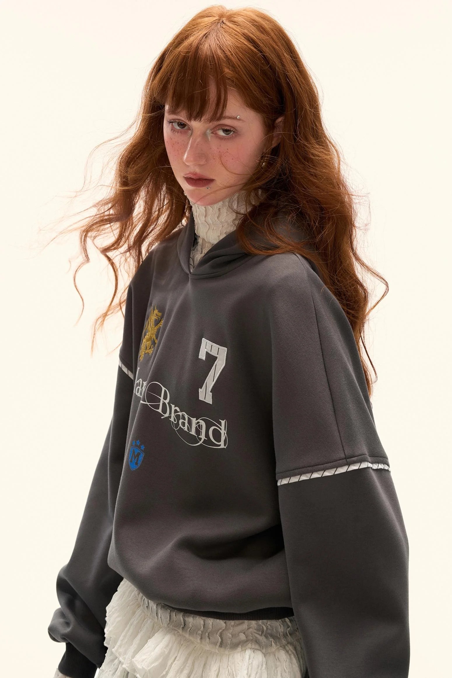 American Patchwork Hooded Sweatshirt