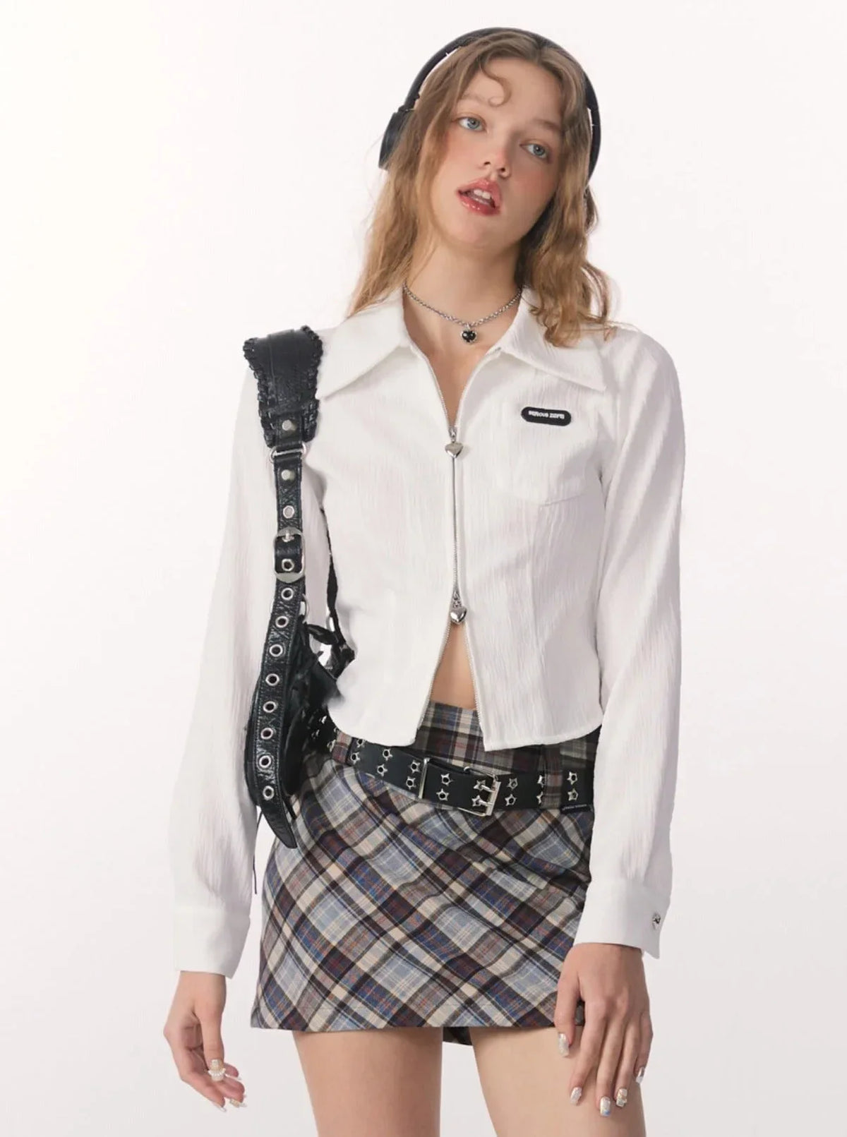 American polo collar long-sleeved shirt