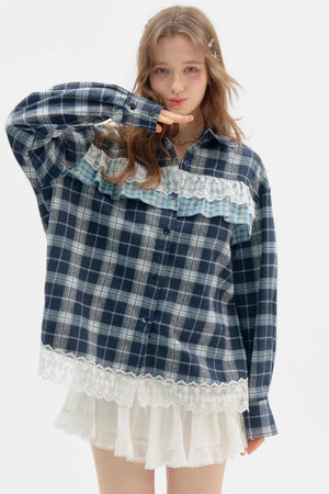 American Retro Blue Check Shirt