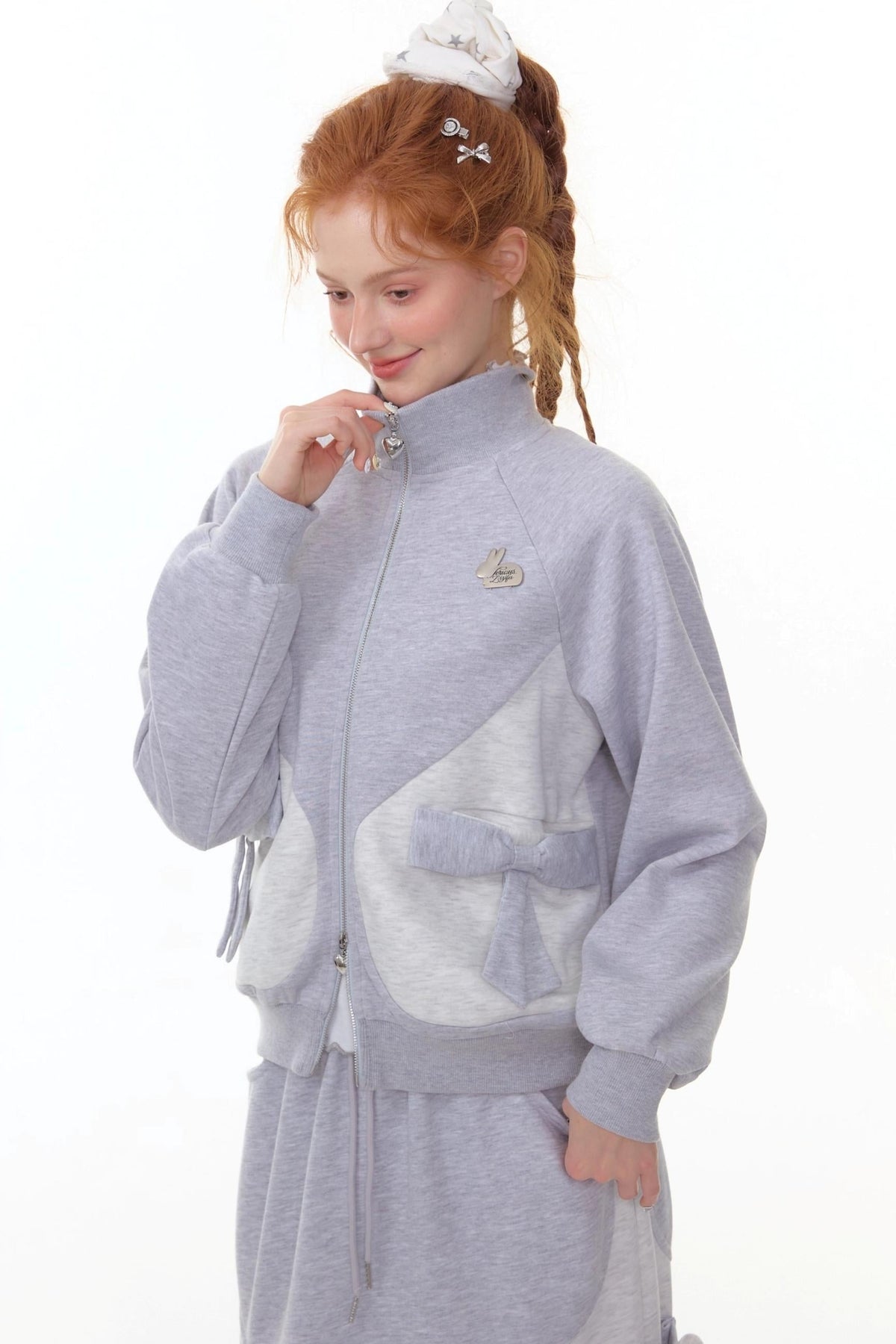 American Retro Bow Gray Sports Jacket