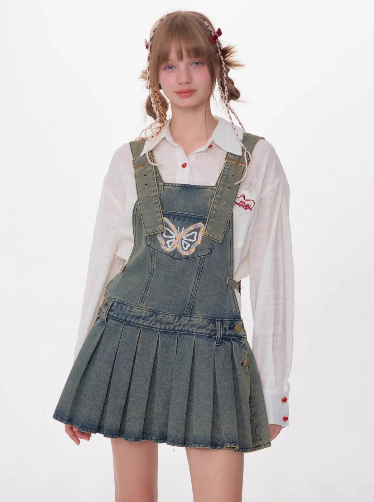 American Retro Design Sense Waist Butterfly Skirt