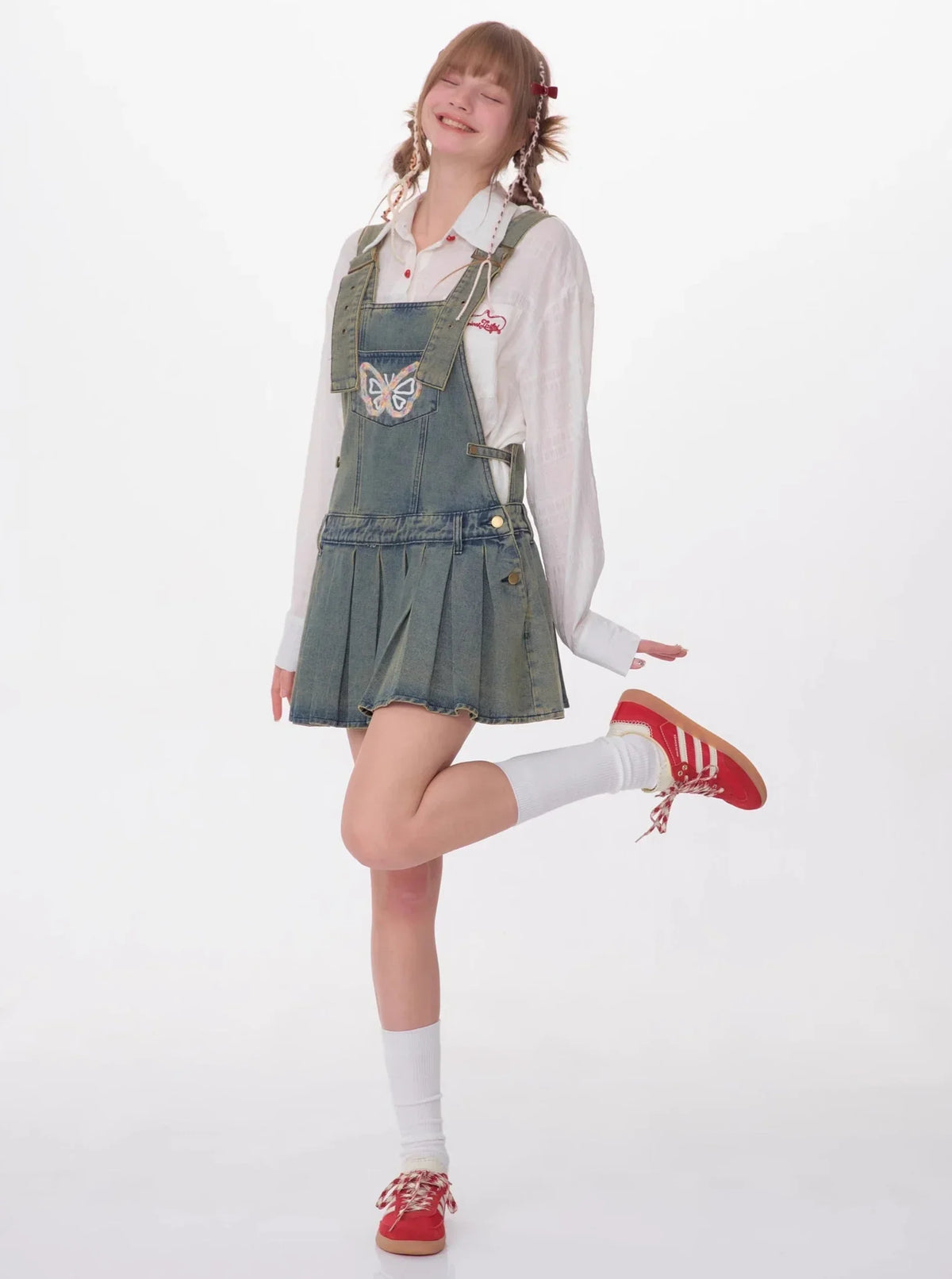 American Retro Design Sense Waist Butterfly Skirt
