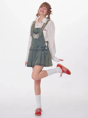 American Retro Design Sense Waist Butterfly Skirt