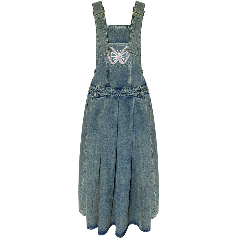 American Retro Design Sense Waist Butterfly Skirt