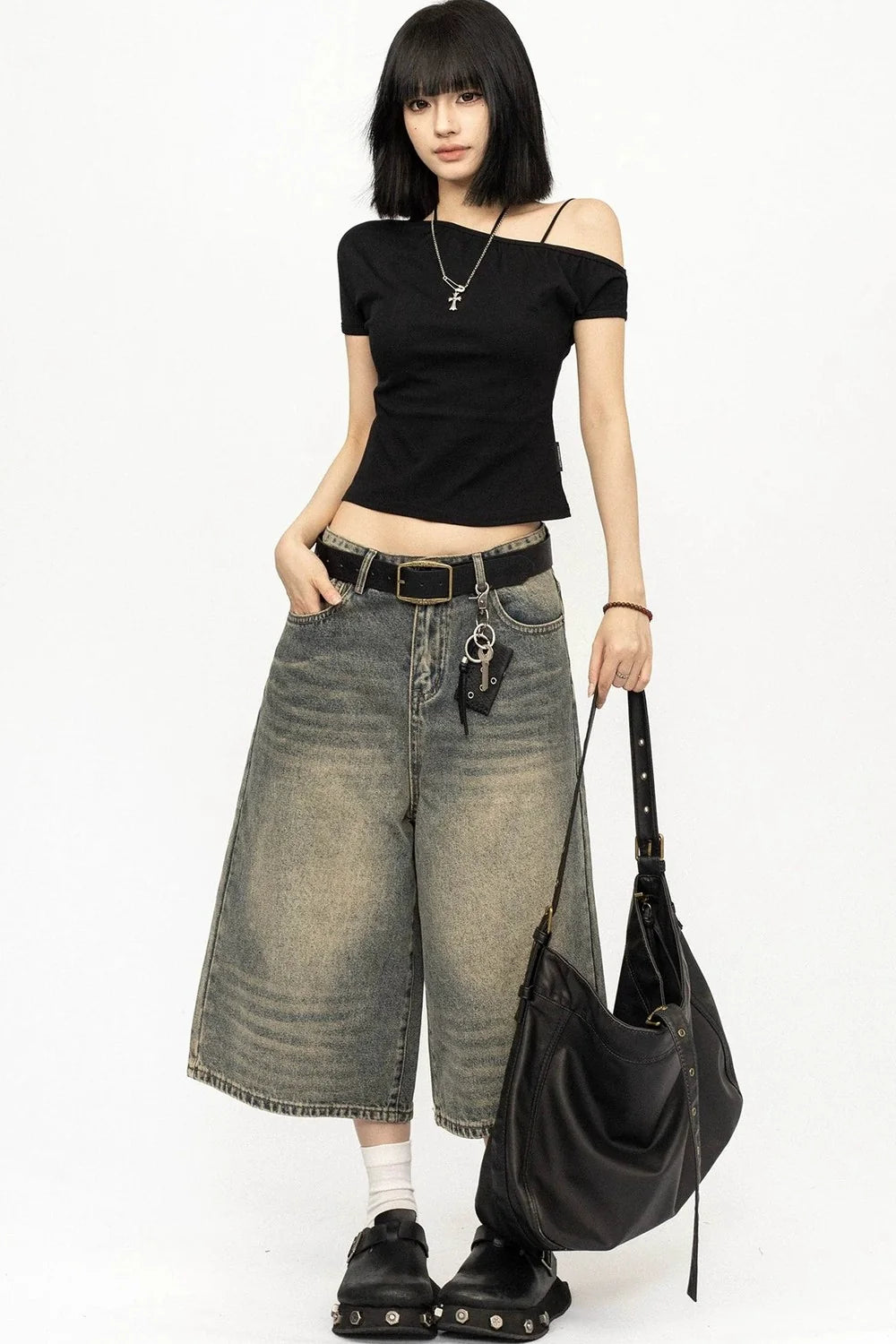 American Retro Distressed Denim Pants