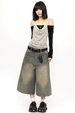 American Retro Distressed Denim Pants
