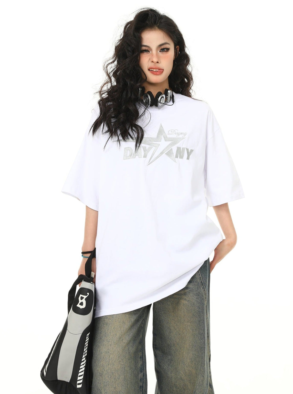 American Retro Embroidery Short Sleeve Top