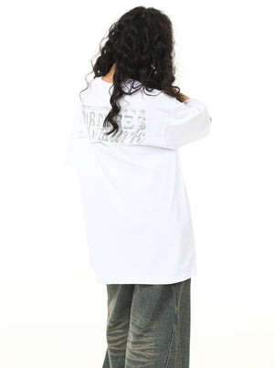 American Retro Embroidery Short Sleeve Top