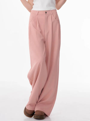 American retro high-waisted straight leg pants