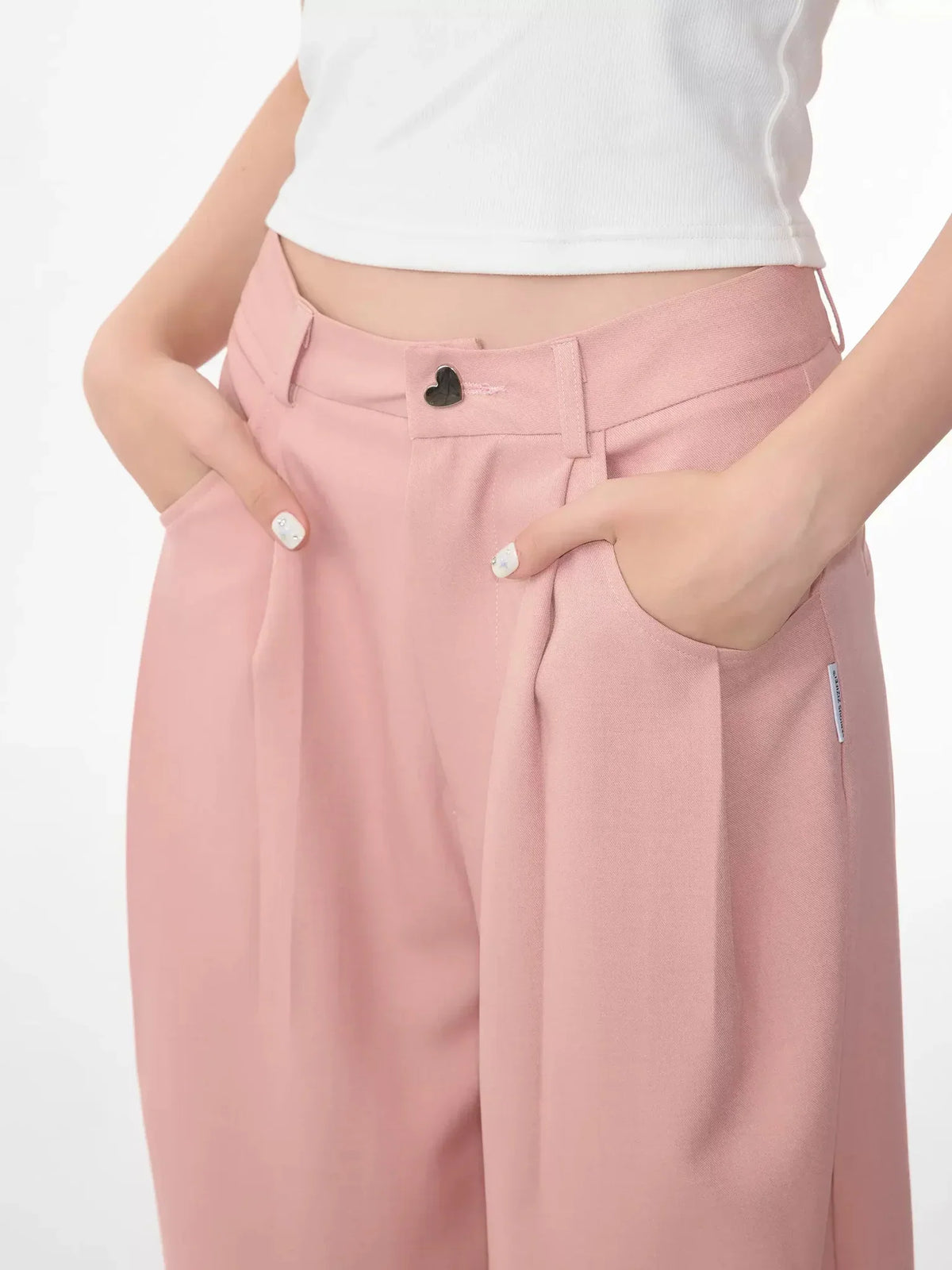American retro high-waisted straight leg pants