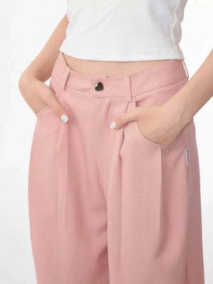 American retro high-waisted straight leg pants