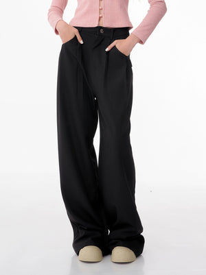 American retro high-waisted straight leg pants