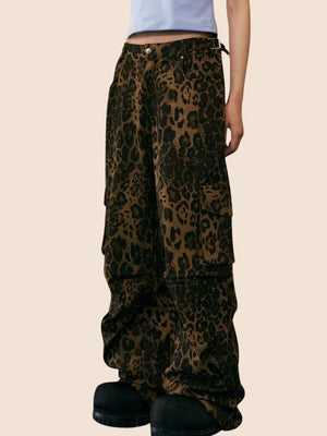 American Retro Leopard Print Casual Pants