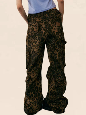 American Retro Leopard Print Casual Pants