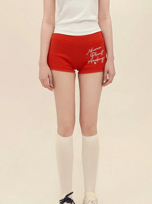American Retro Letter Print Cotton Shorts Pants