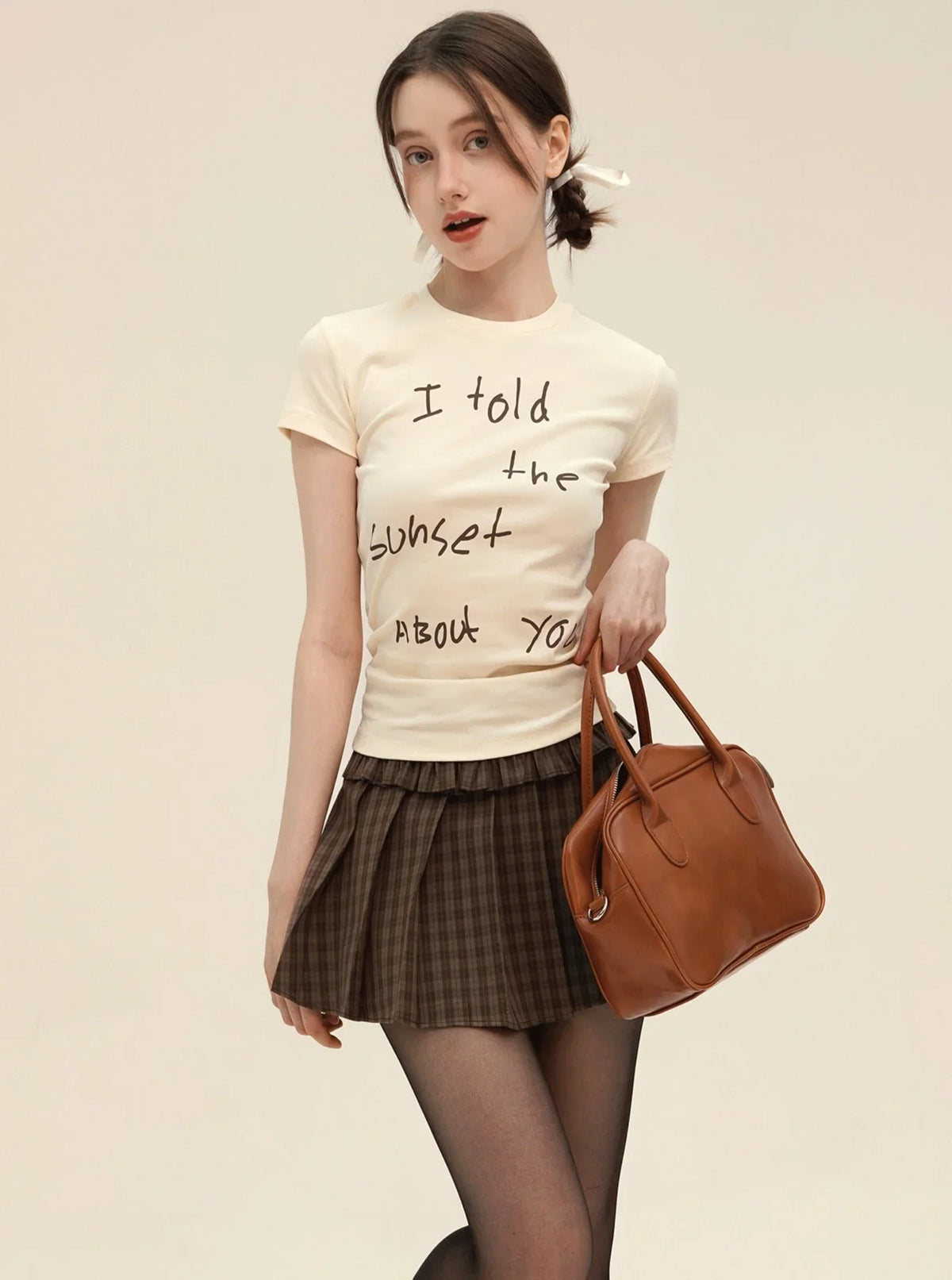American Retro Letter Print T-Shirt Set-Up