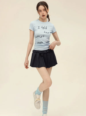 American Retro Letter Print T-Shirt Set-Up