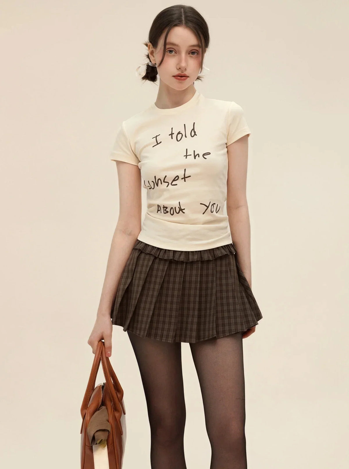 American Retro Letter Print T-Shirt Set-Up