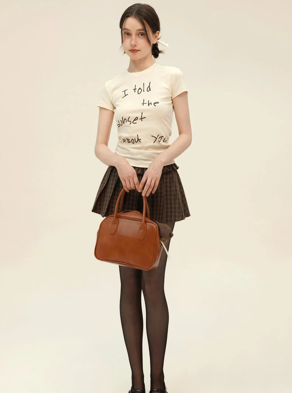 American Retro Letter Print T-Shirt Set-Up