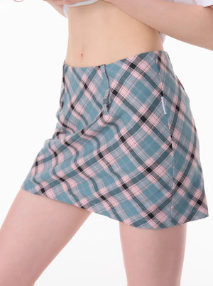 American Retro Plaid Skirt