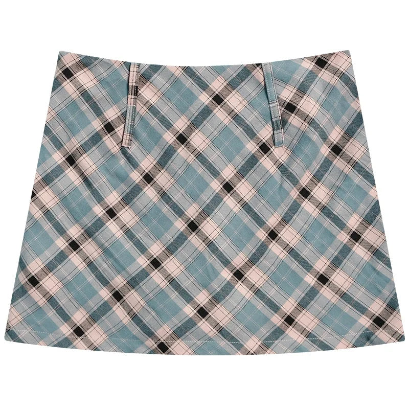 American Retro Plaid Skirt