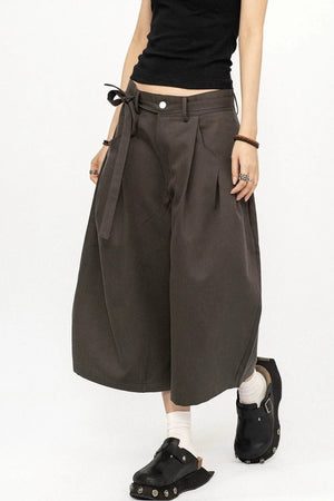 American Retro Pleated Wide-Leg Pants