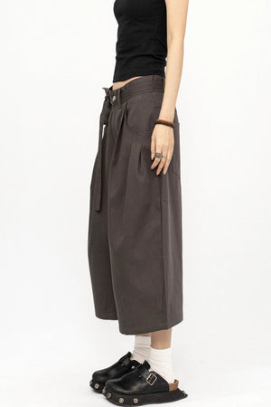 American Retro Pleated Wide-Leg Pants