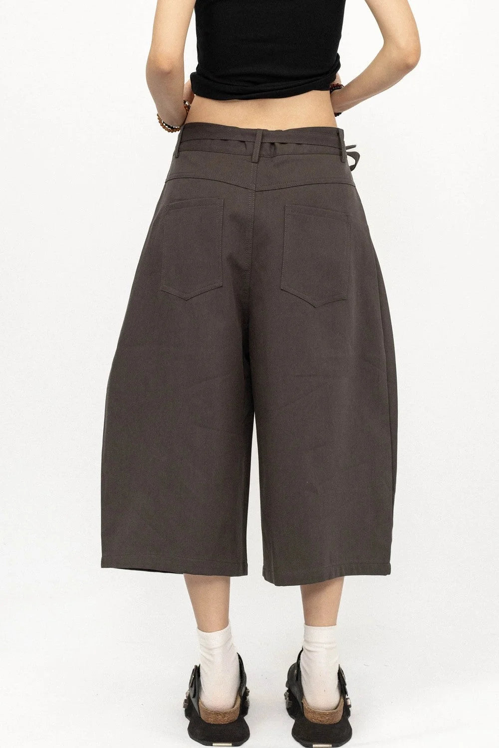 American Retro Pleated Wide-Leg Pants