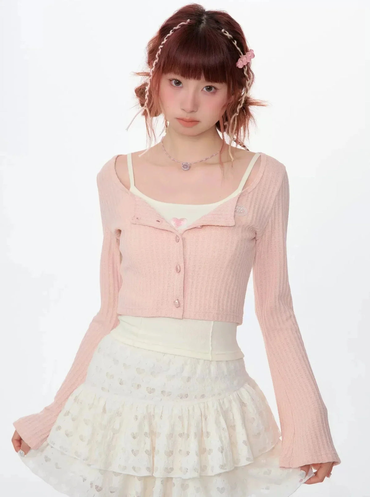 American Retro Short Square Neck Cardigan