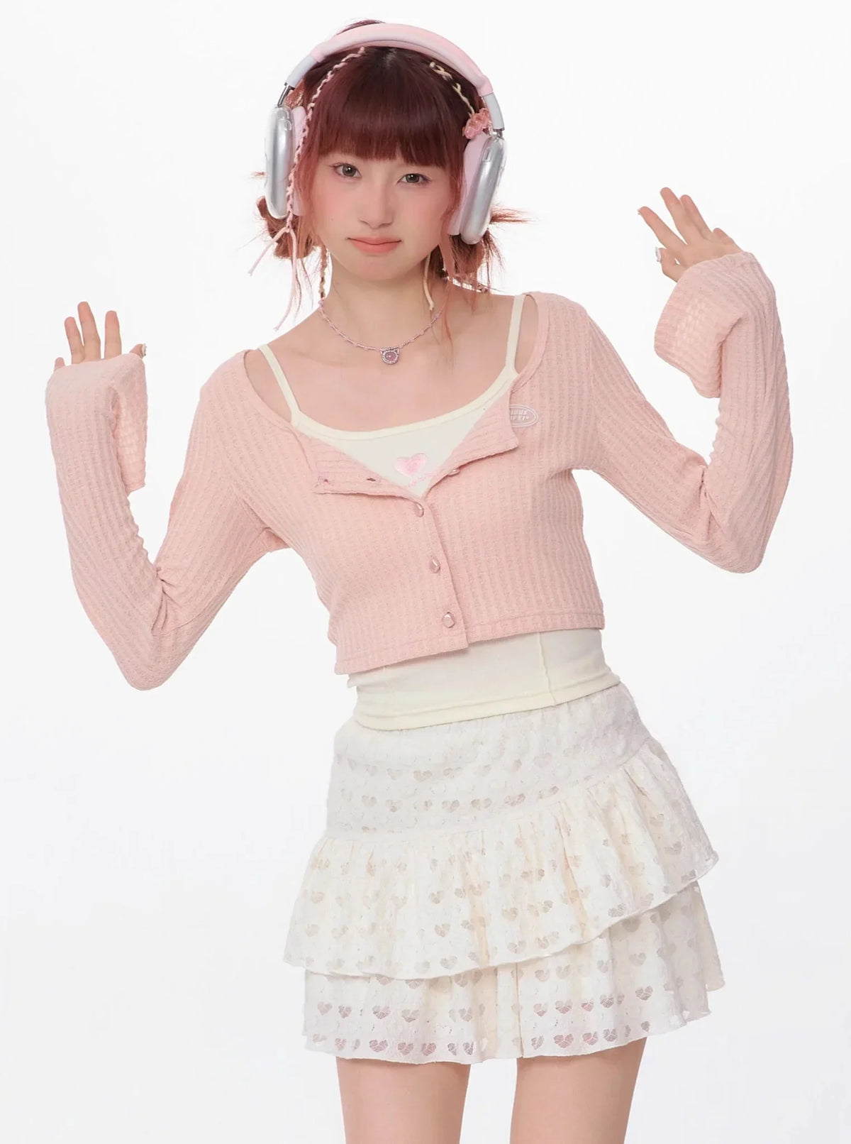 American Retro Short Square Neck Cardigan