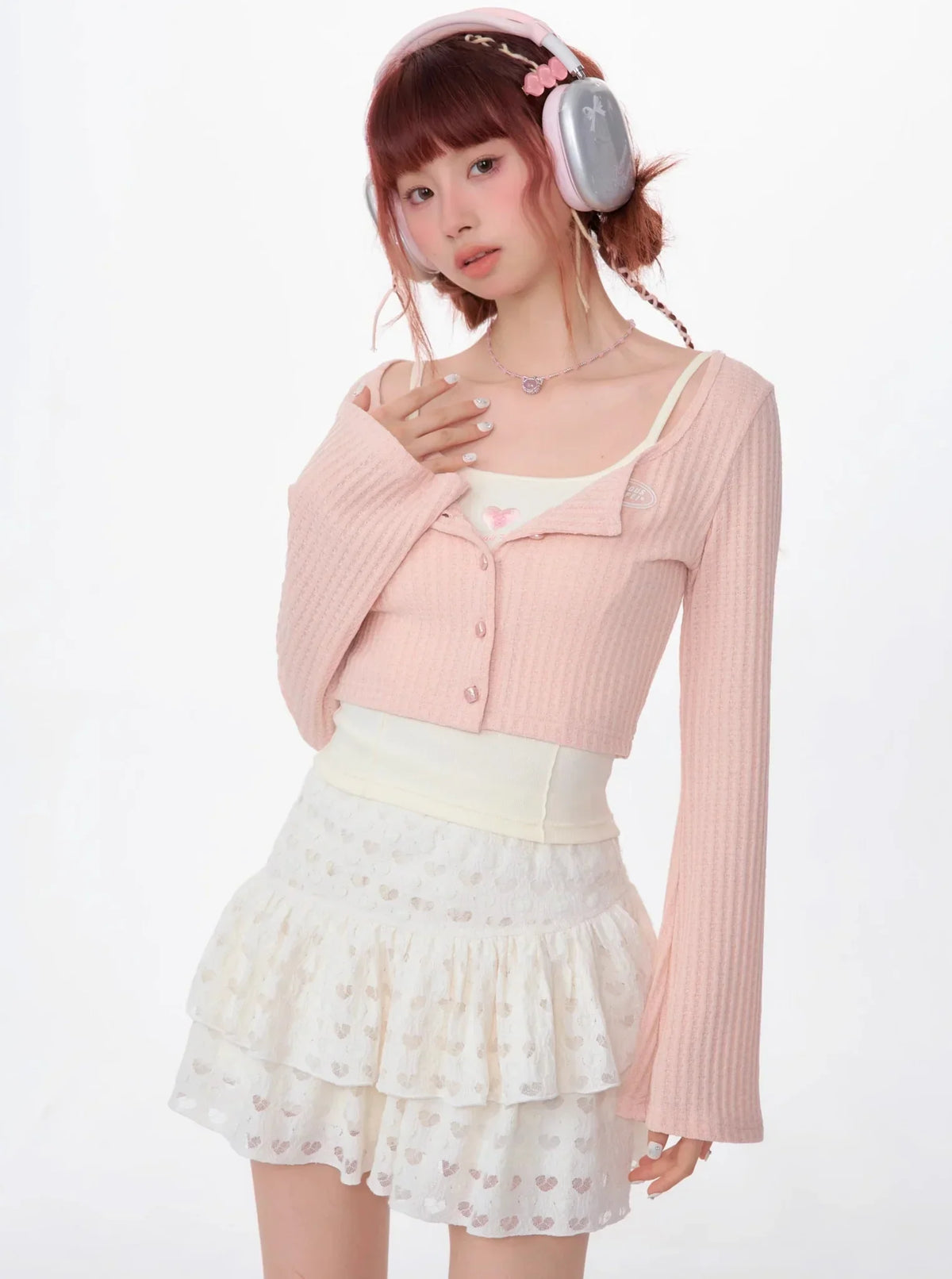 American Retro Short Square Neck Cardigan