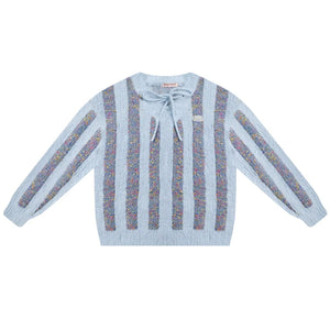 American Retro Stripe Lace Sweater