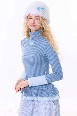 American Retro Striped Knit Top