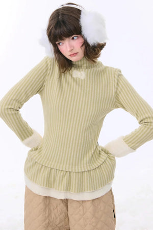 American Retro Striped Knit Top