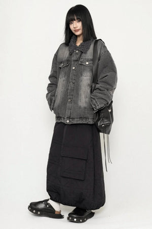 American Retro Sweet Winter Denim Cotton Jacket